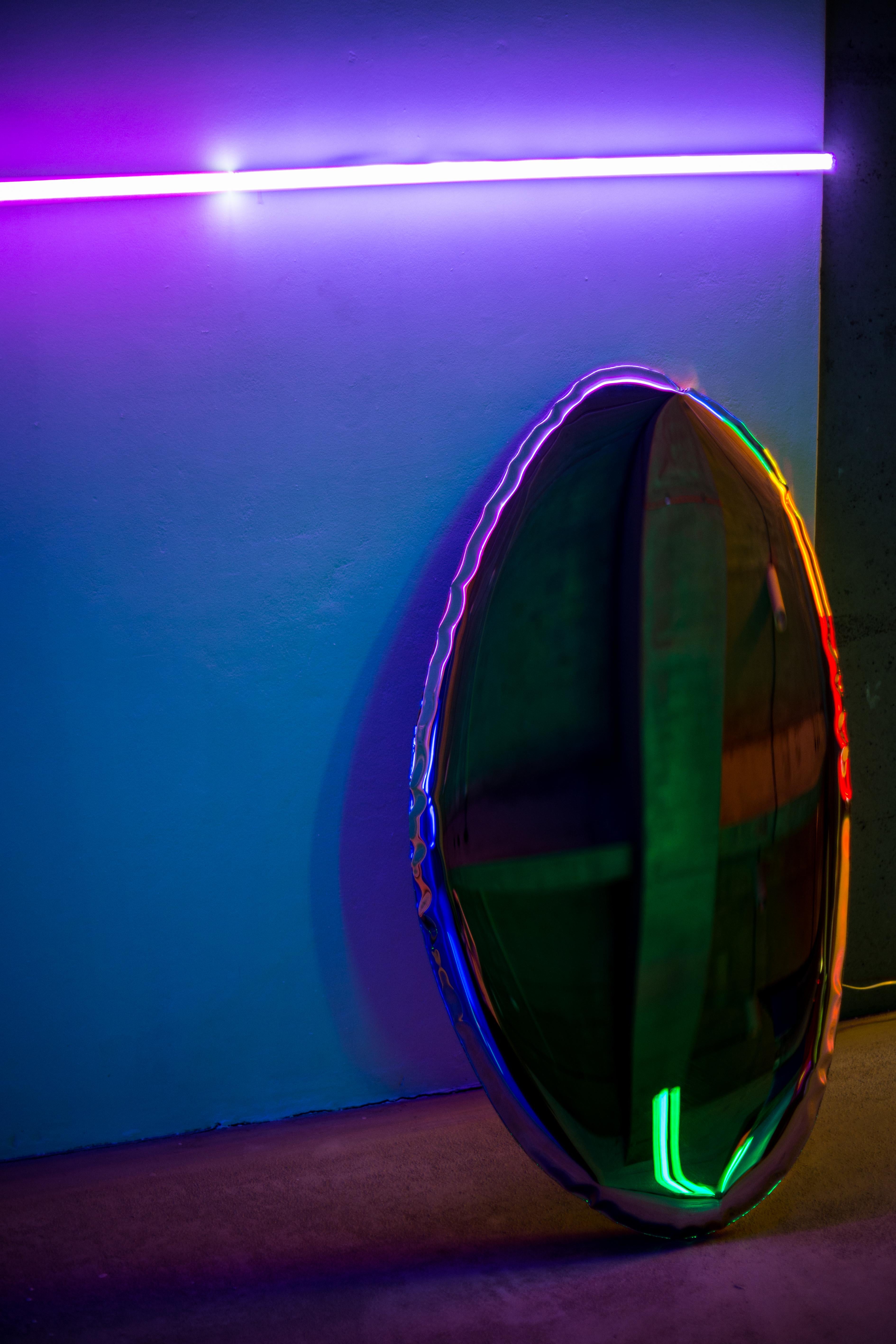 Acier inoxydable Miroir mural Tafla O1 en acier inoxydable de Zieta en vente