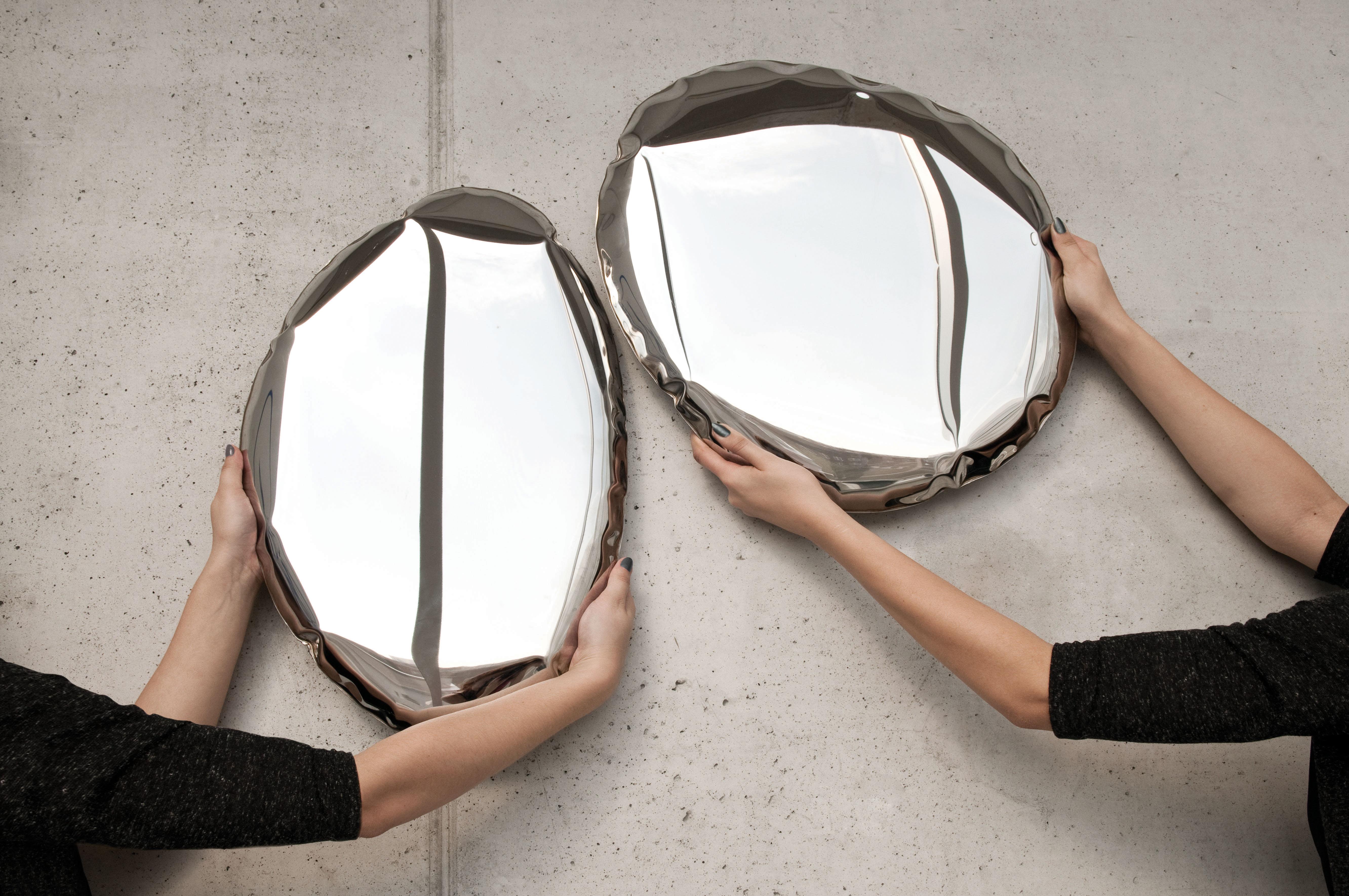 Contemporary Stainless Steel Tafla O5 Wall Mirror by Zieta