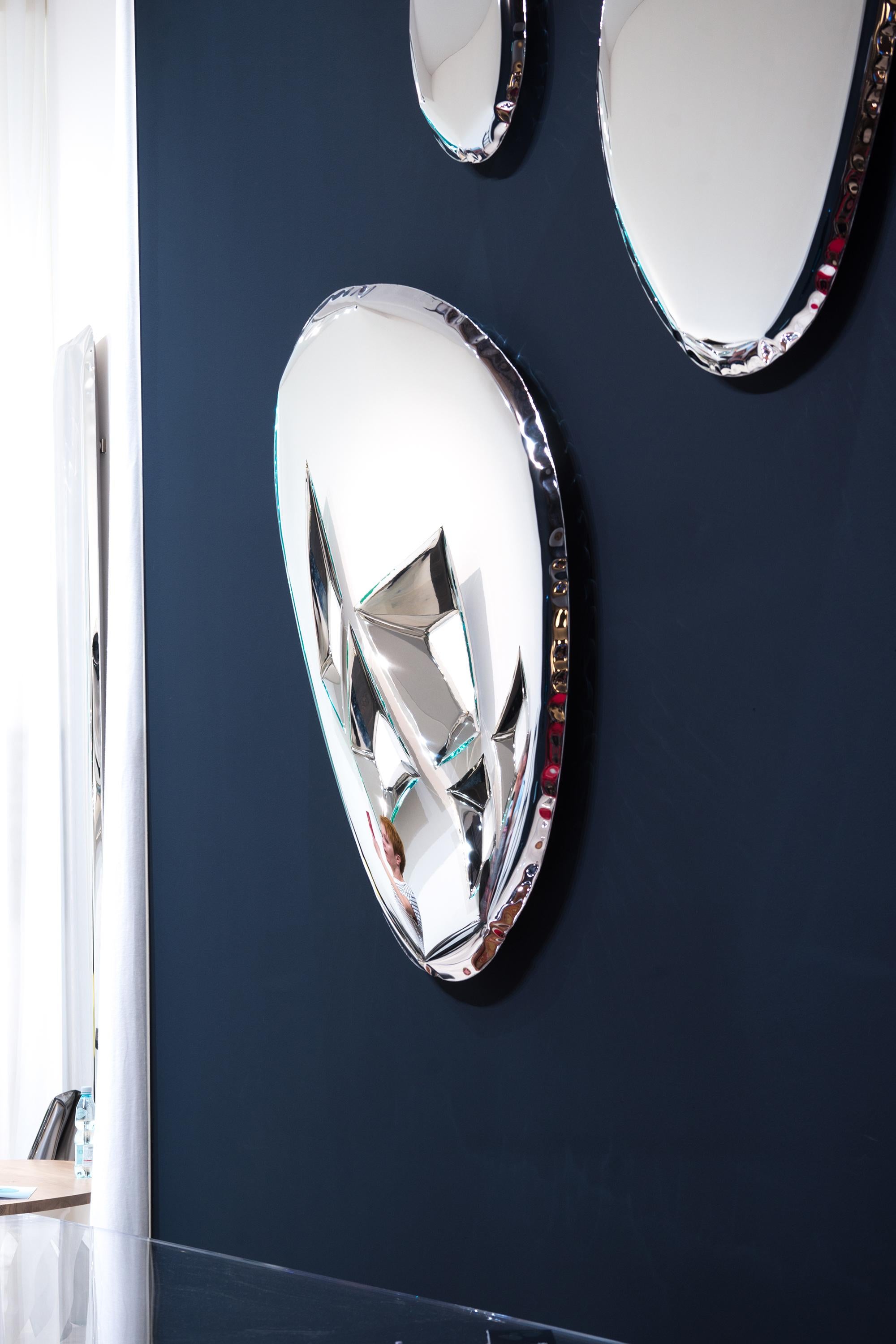 Contemporary Stainless Steel Tafla O5 Wall Mirror by Zieta