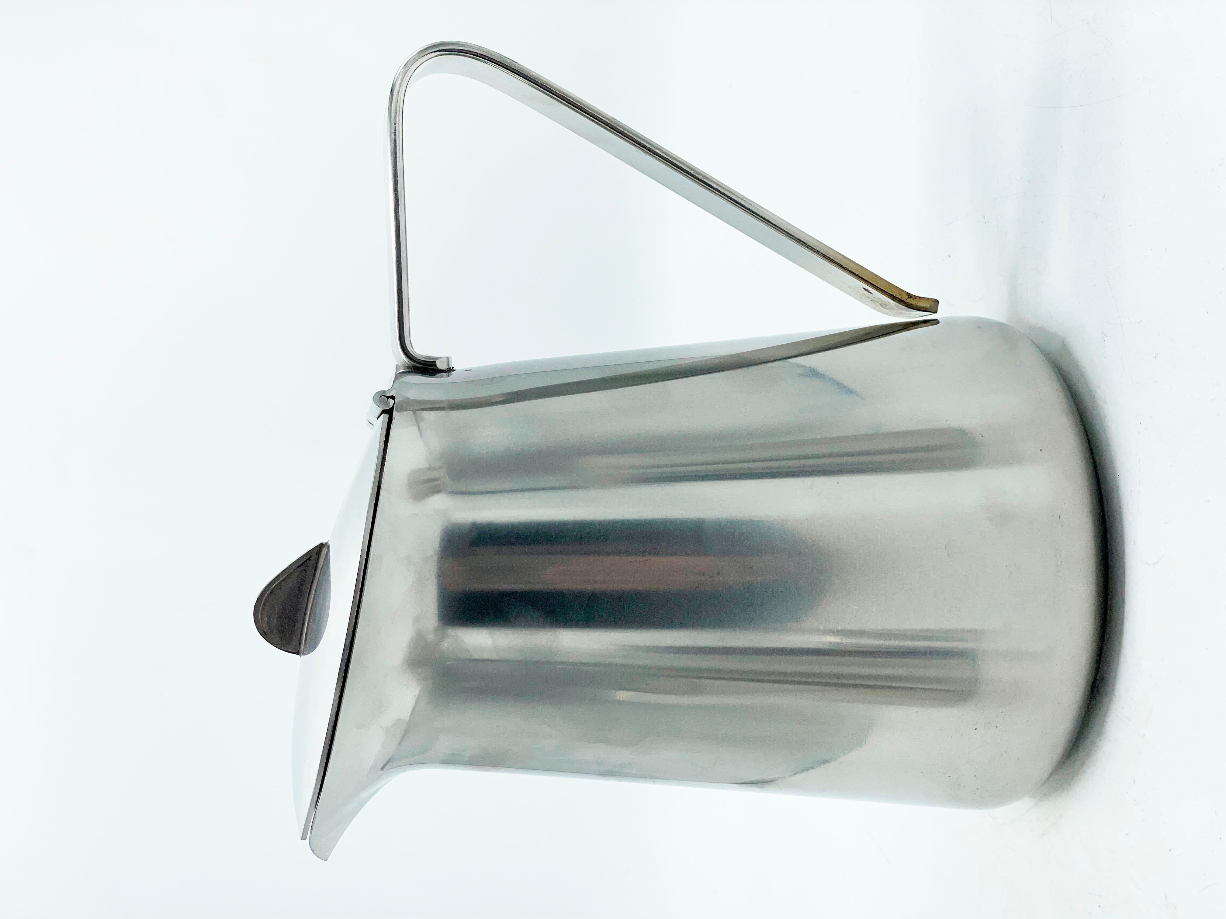 Stainless Steel Stainless steel tea set, Alessi 20th Century
