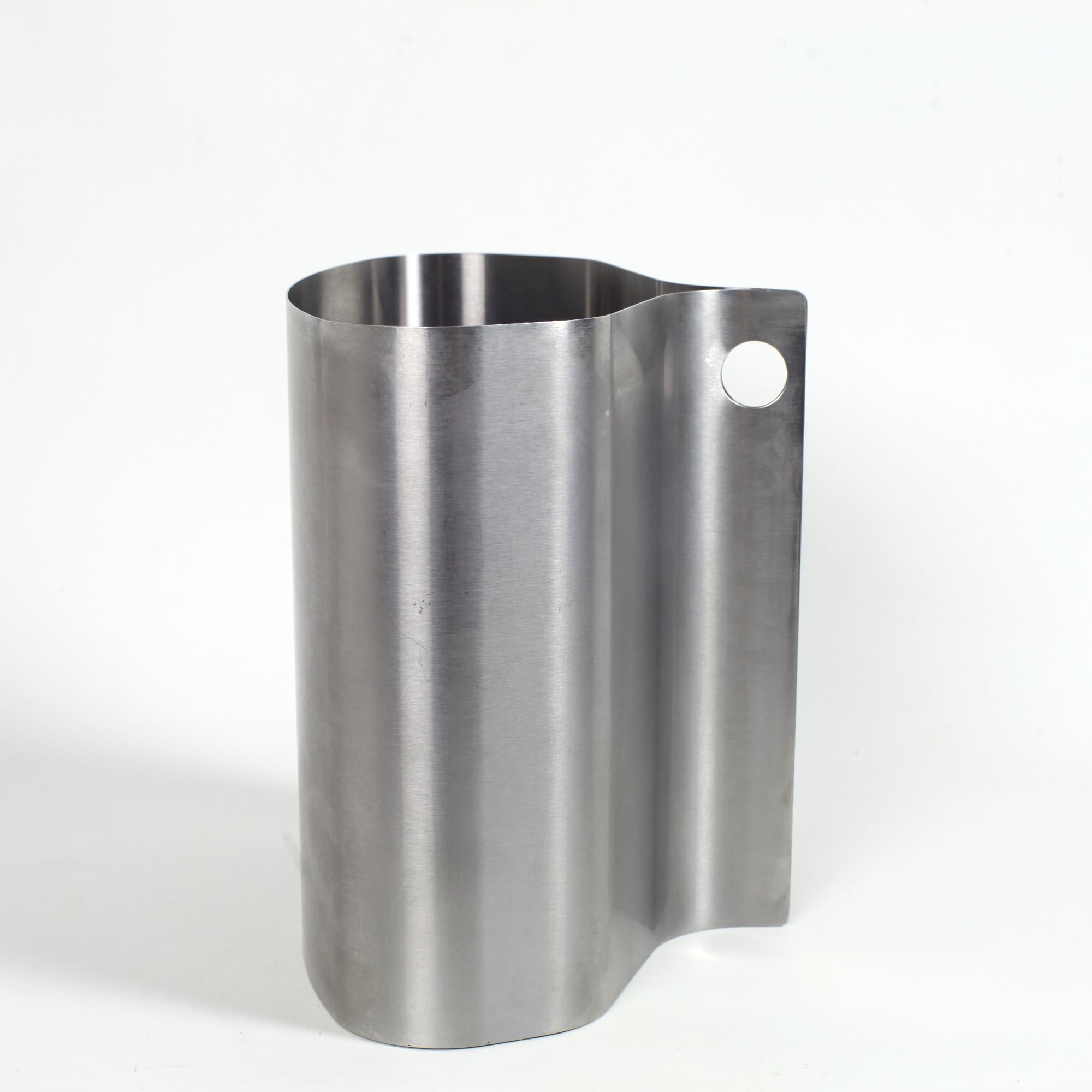 Stainless Steel Trash Can by Xavier FEAL for Inox Industrie France 1970 In Good Condition In Saint  Ouen, FR