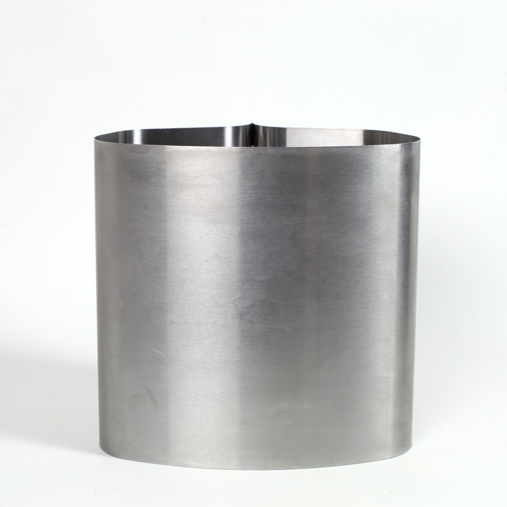 Late 20th Century Stainless Steel Trash Can by Xavier FEAL for Inox Industrie France 1970