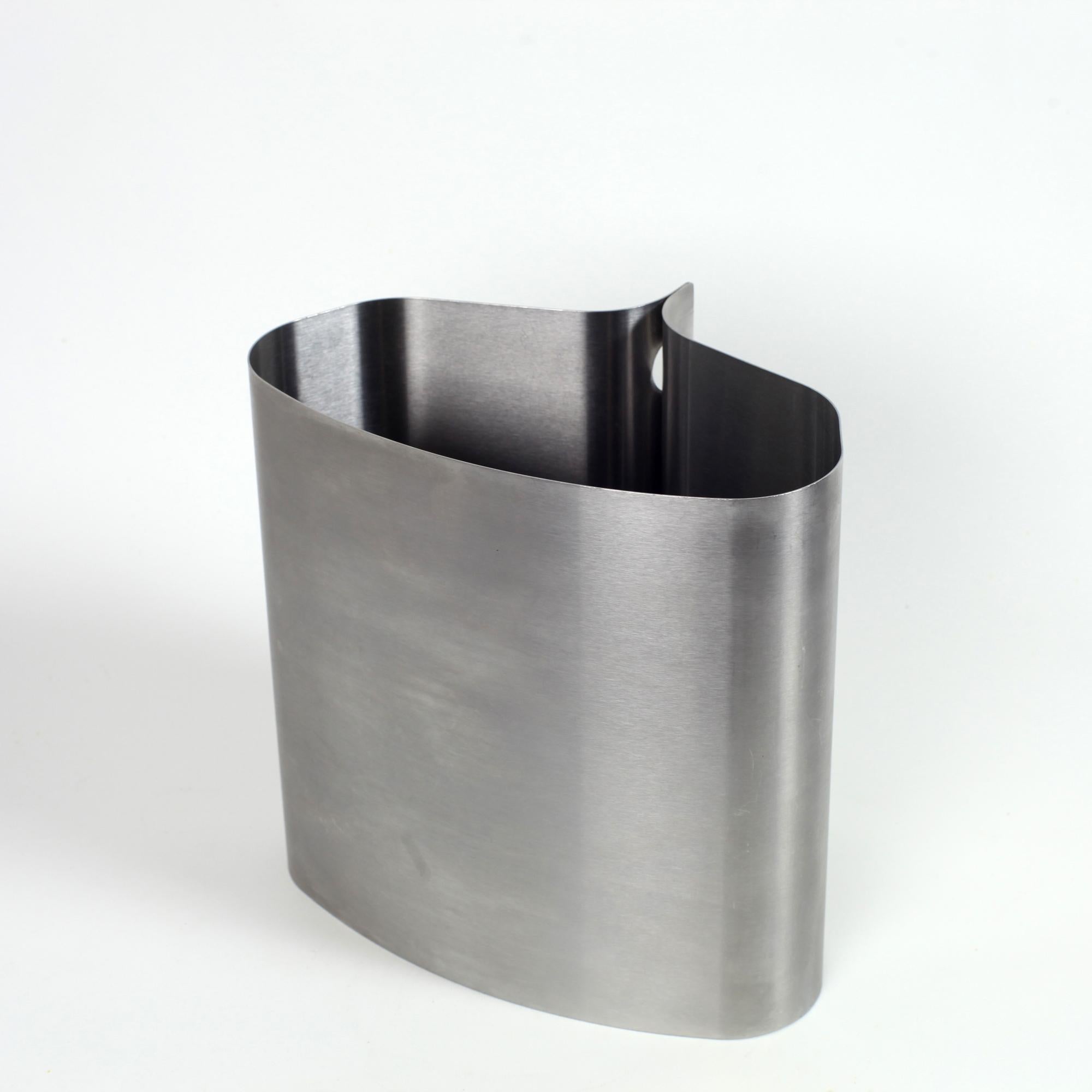 Stainless Steel Trash Can by Xavier FEAL for Inox Industrie France 1970 2