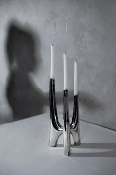 Stainless Steel Triglav Candelabrum 41 Silver Candle Holder by Zieta