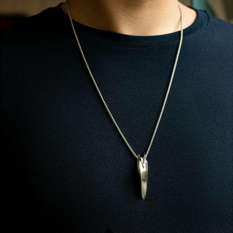 Men's Stainless Steel Tyne Pendant, Size L For Sale