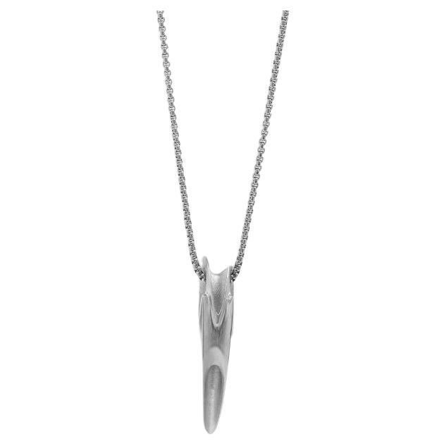 Zaha Hadid DESIGN Ciondolo Tyne in acciaio placcato palladio - misura Small in vendita
