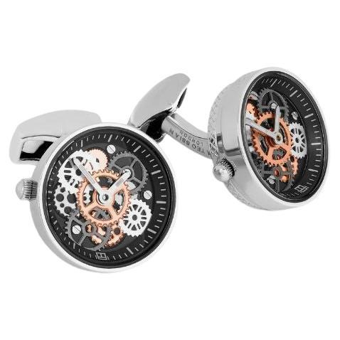 Stainless Steel Vintage Gear Watch Cufflinks, Limited Edition For Sale