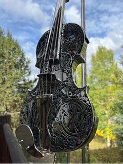 Stainless Steel Violin Sculpture by Dave Regier