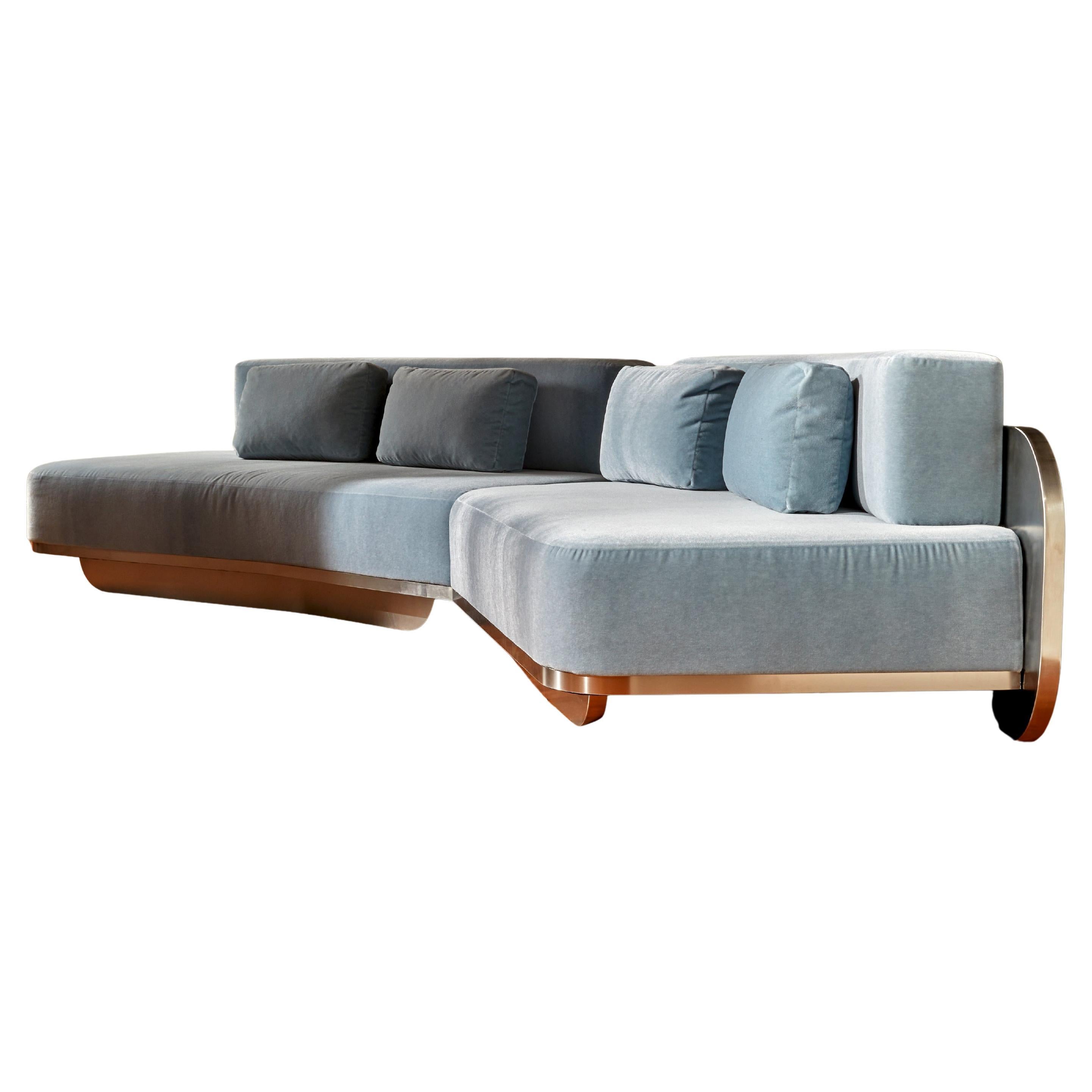 Stainless steel "Visconti" sofa by Studio Glustin