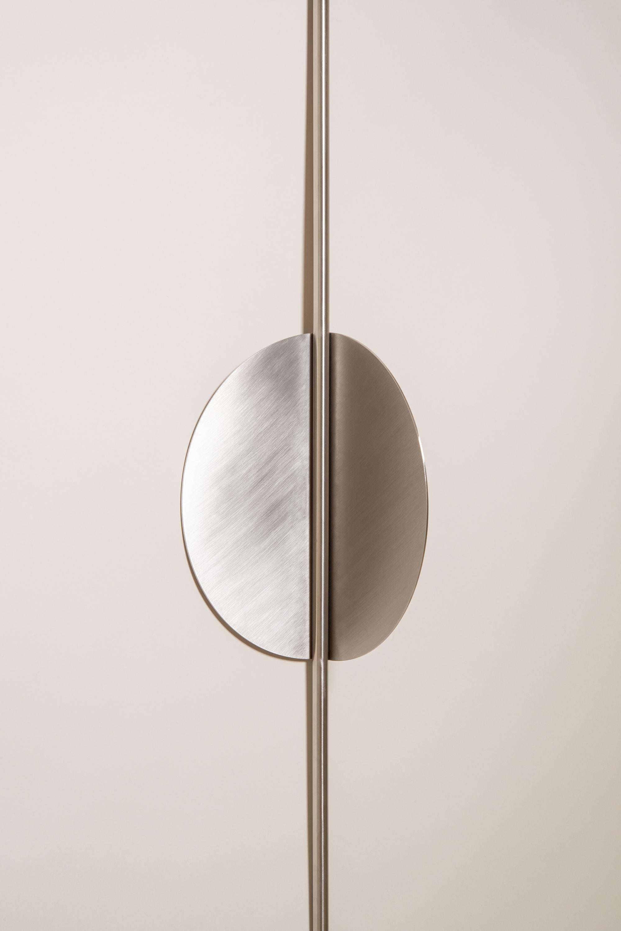 Bulgarian Stainless Steel Wall Lamp 1 by Georgiev Zabeta For Sale