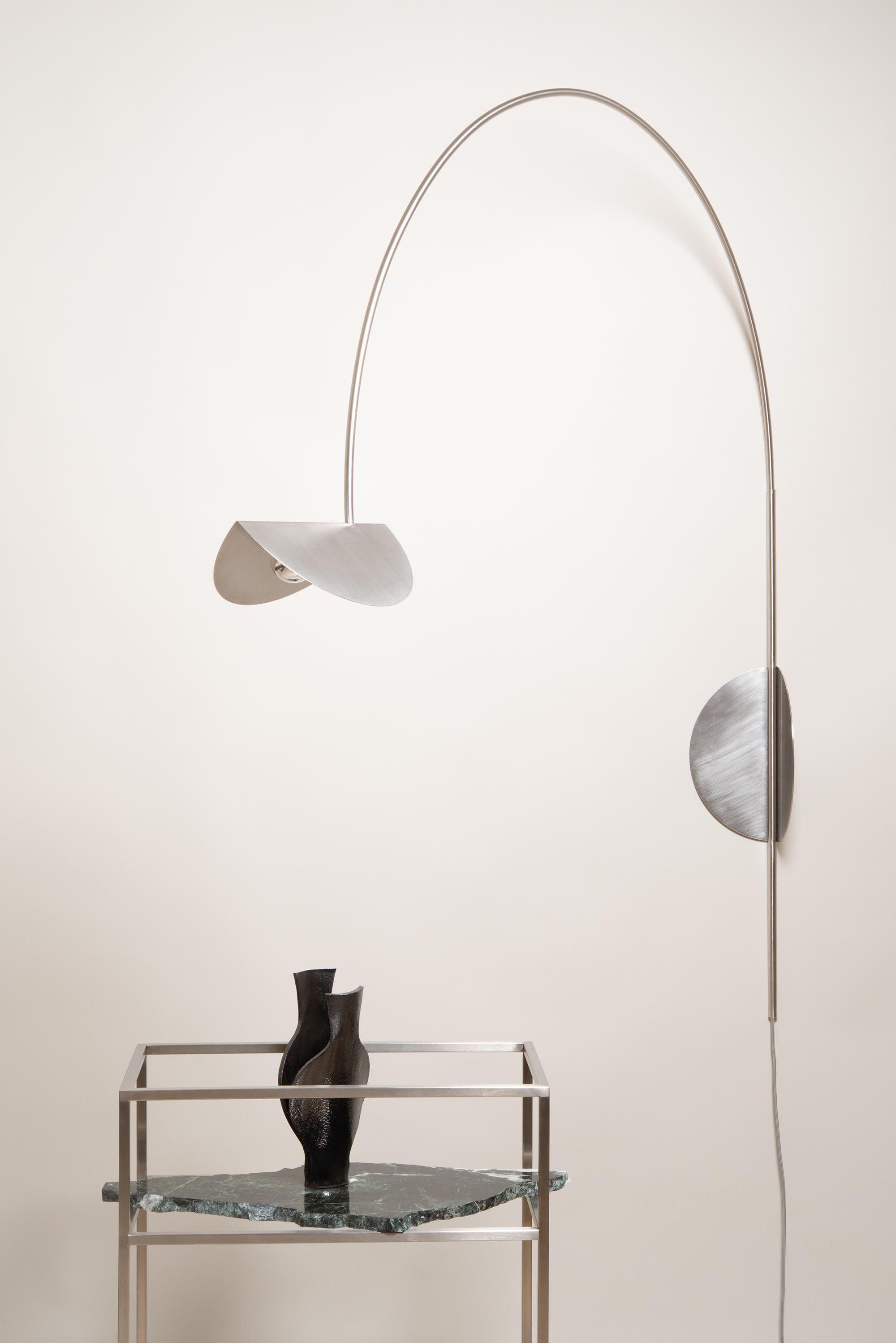 Brushed Stainless Steel Wall Lamp 1 by Georgiev Zabeta For Sale