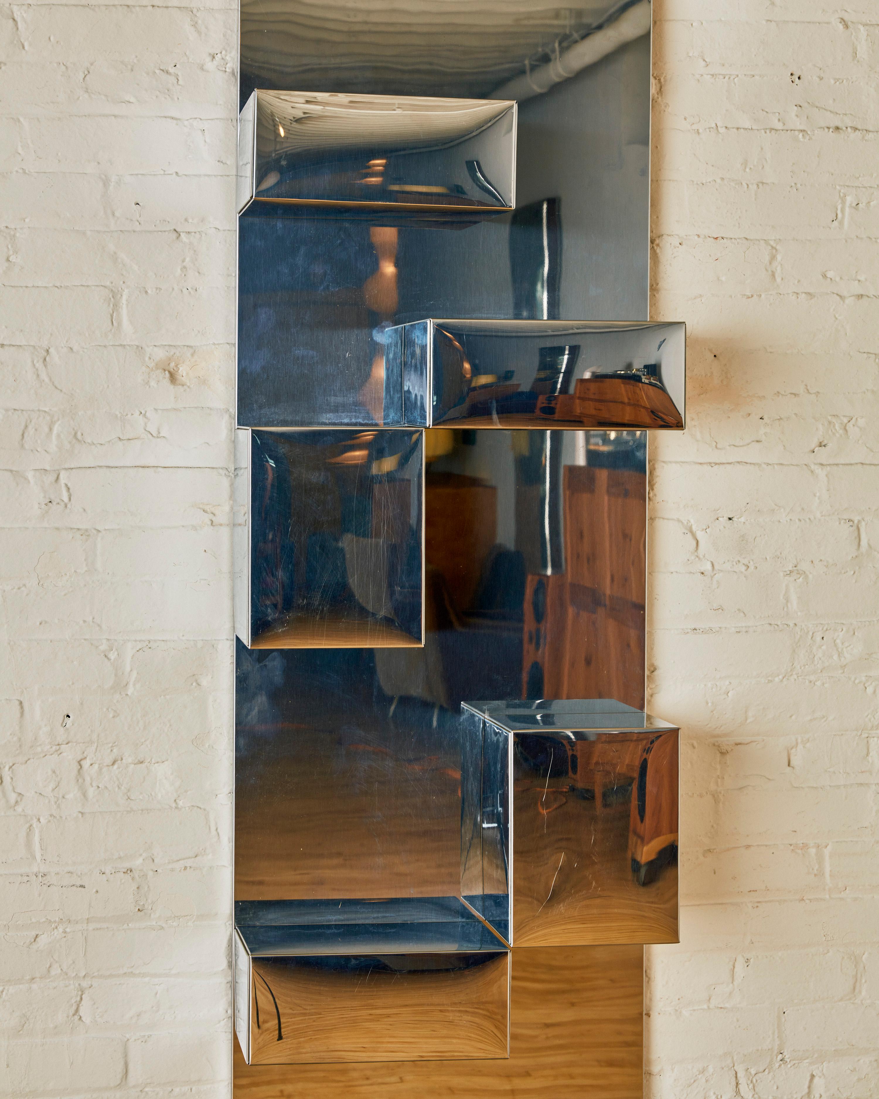 Mid-Century Modern Stainless Steel Wall Shelf by Milo Baughman C. 1970.