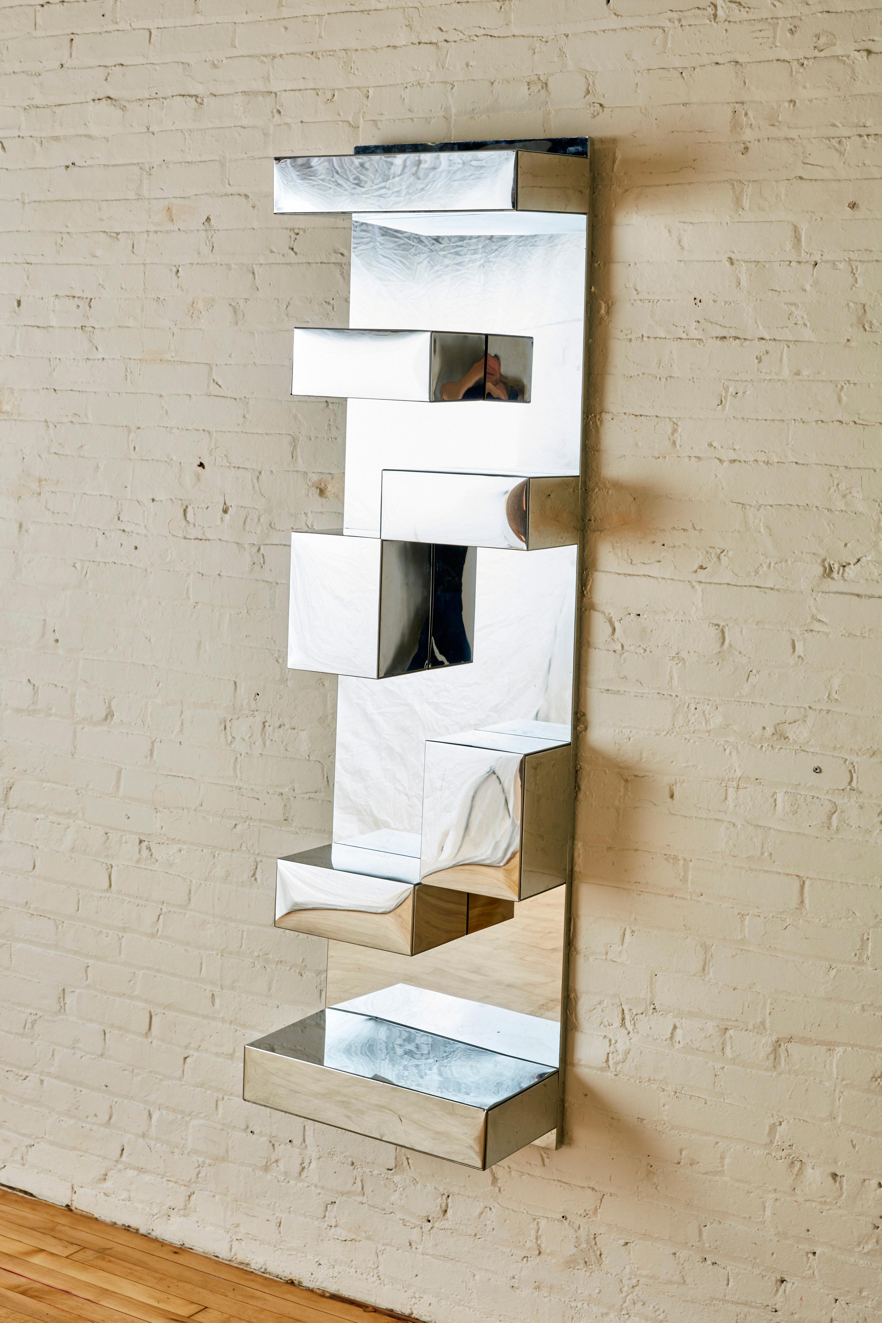Stainless Steel Wall Shelf by Milo Baughman C. 1970. 1