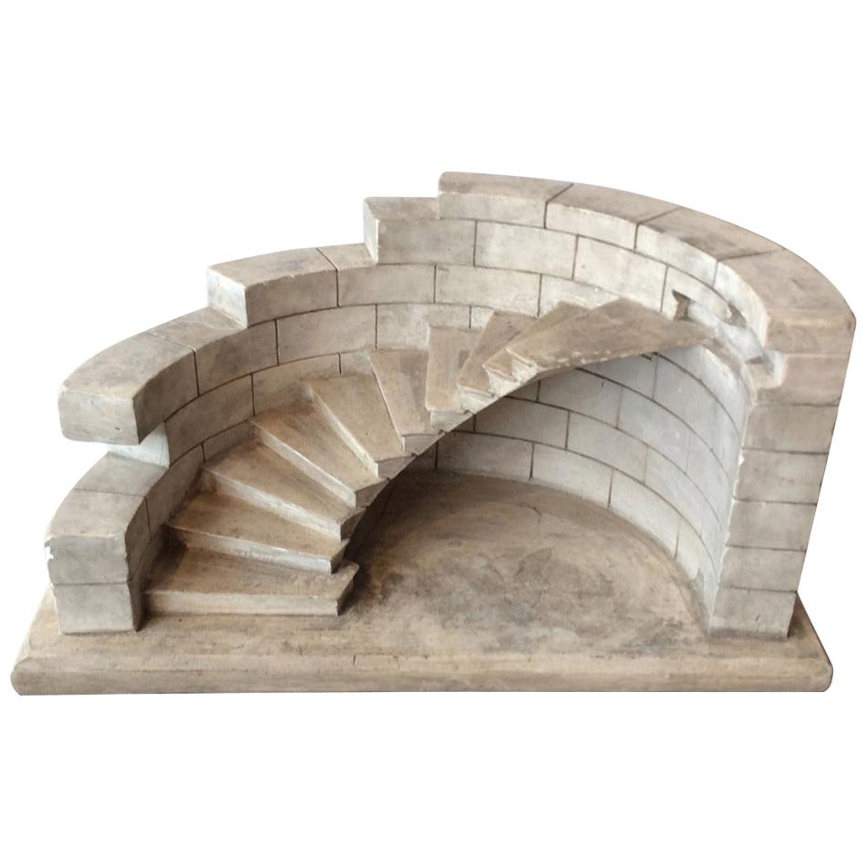 Staircase Model in Plaster, France, 19th Century