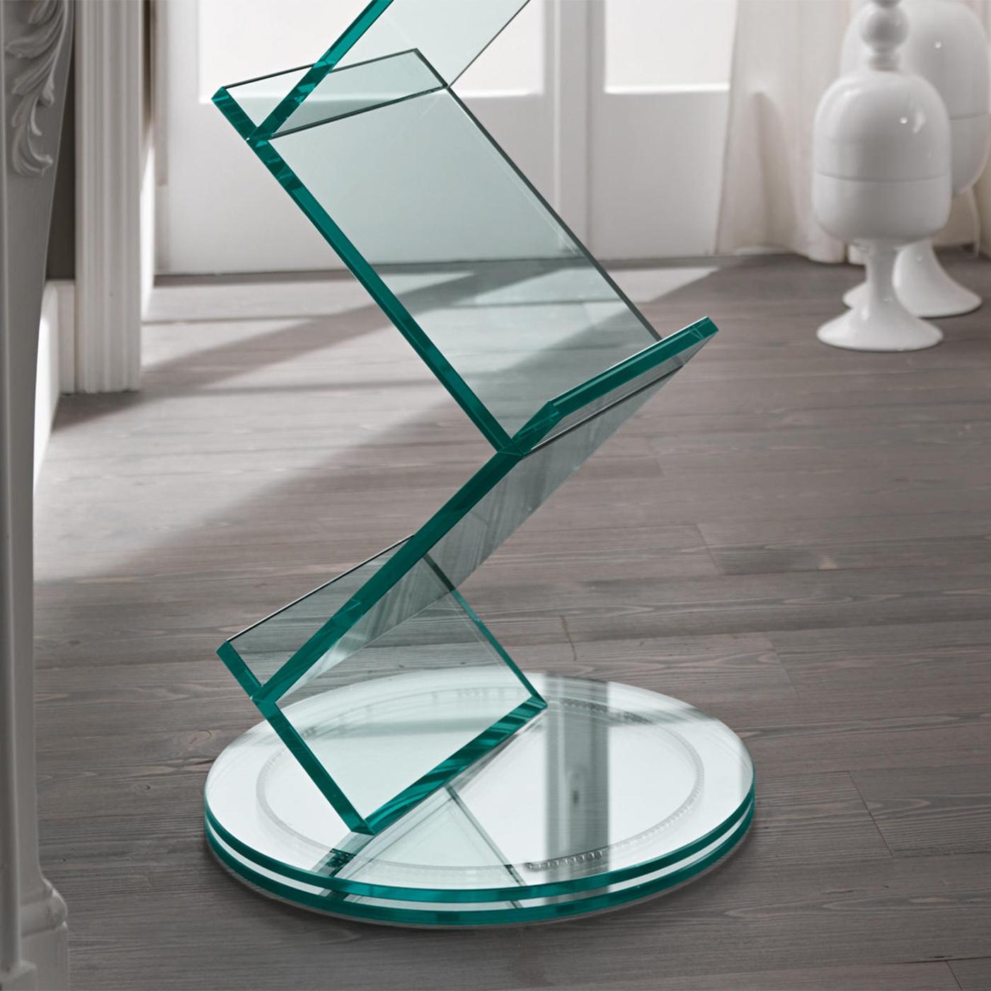 Hand-Crafted Stairs Glass Shelf For Sale