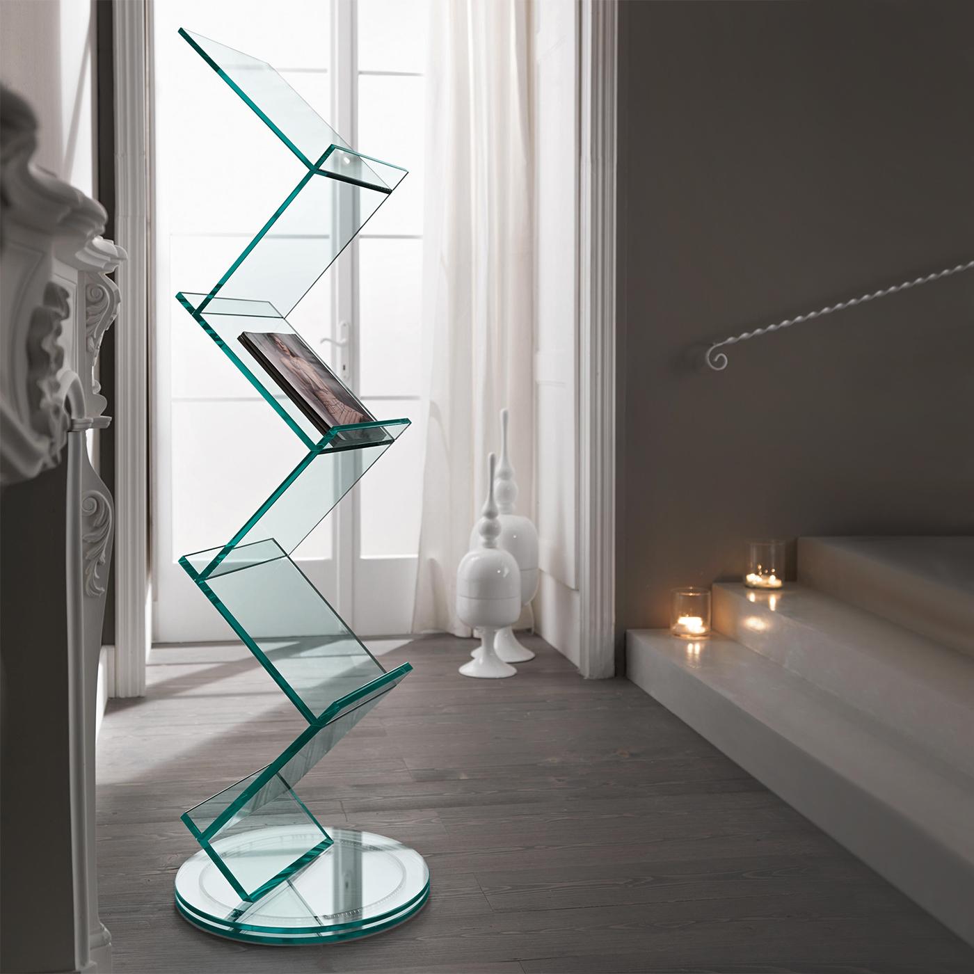 Contemporary Stairs Glass Shelf For Sale