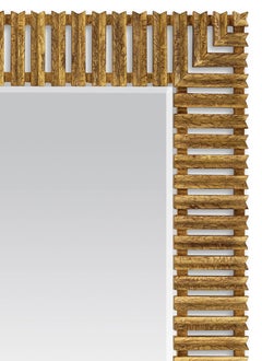 Stairs Mirror in Antique Gold Painting Finish