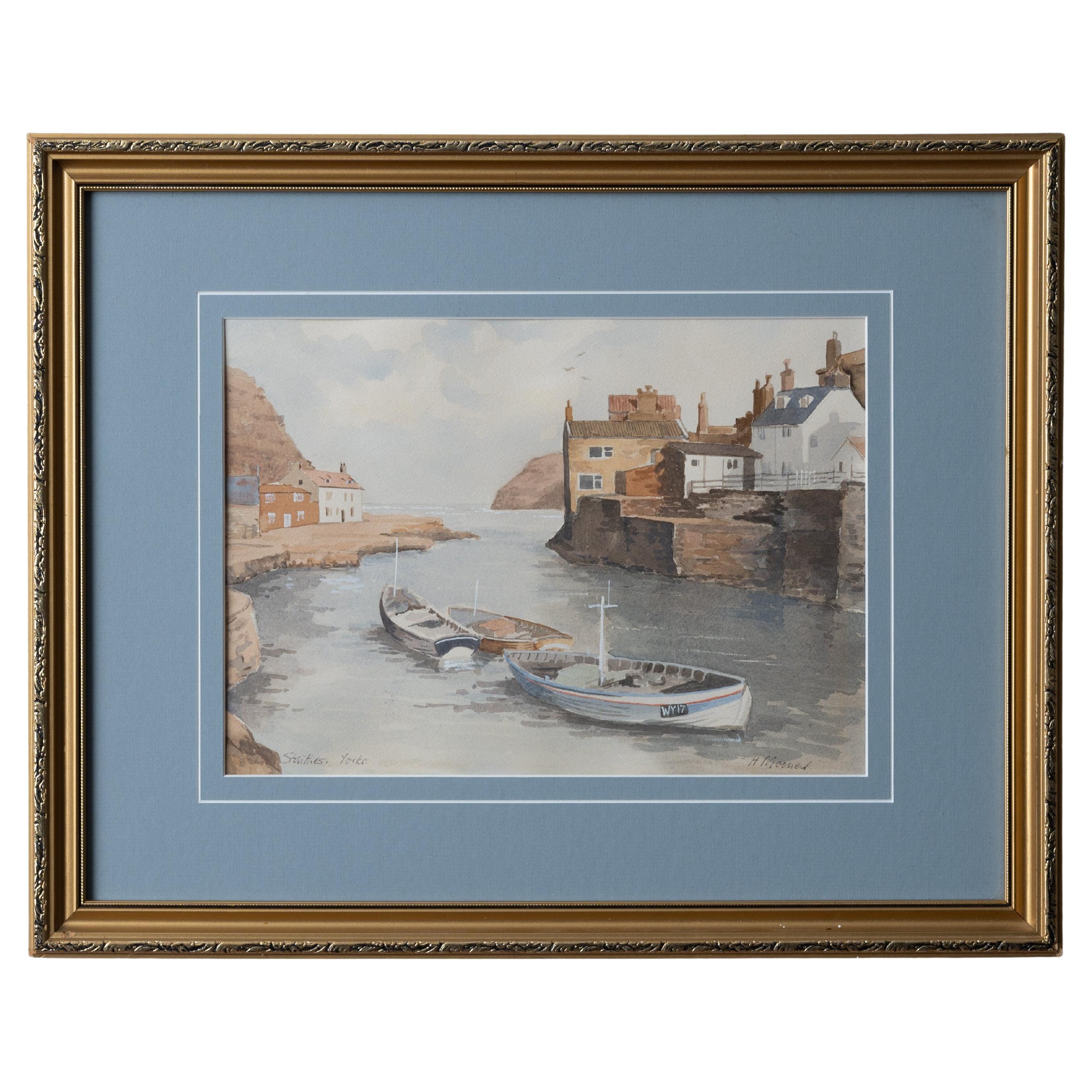 Staithes School Aquarellmalerei im Angebot