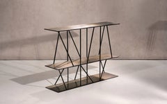 Staiths Console Table — Large — Blackened Steel & Patinated Brass