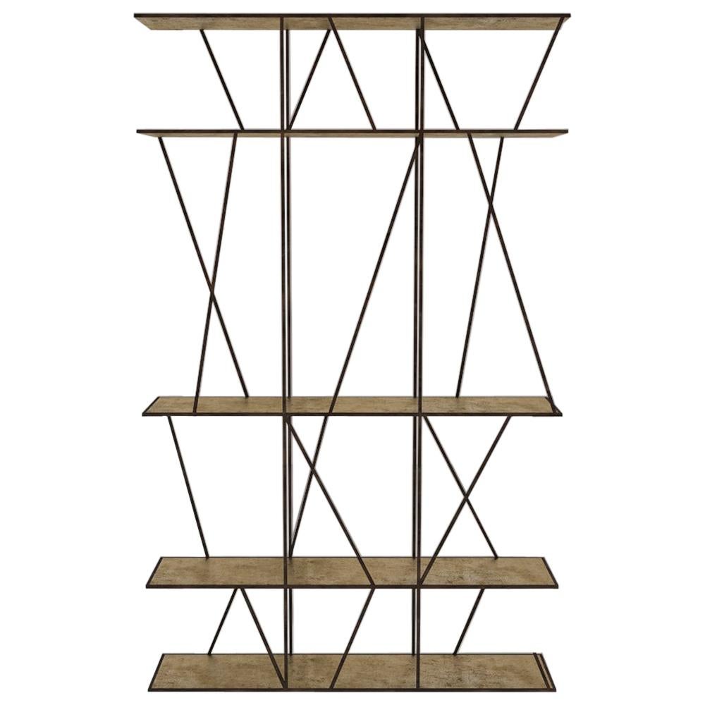 Staiths V2 Sculptural Shelving Unit — Blackened Steel — Made in Britain For Sale