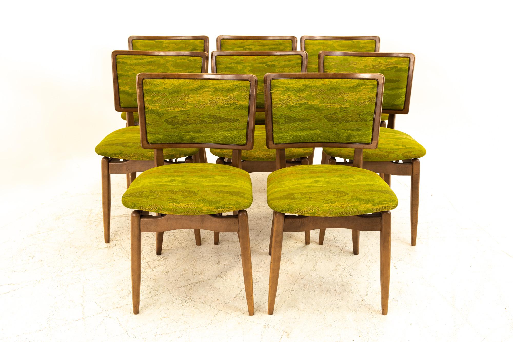 Stakmore Mid Century Folding Dining Chairs - Set of 8 
Each chair measures: 17.5 wide x 18.25 deep x 31, with a seat height of 18.5 inches

All pieces of furniture can be had in what we call Restored Vintage Condition. That means the piece is