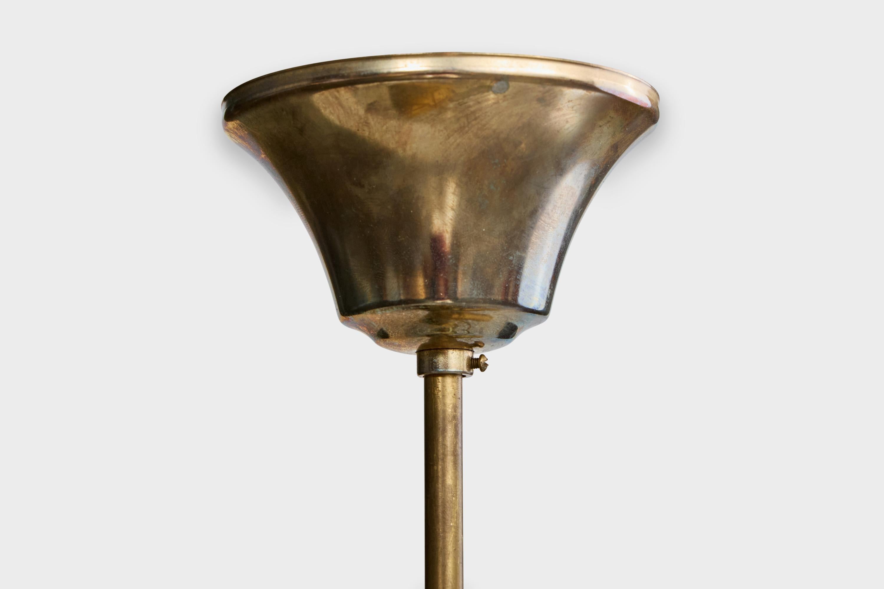 Ståks Armatur, Lampada a sospensione, Ottone, Vetro, Svezia, anni '70 in vendita 2