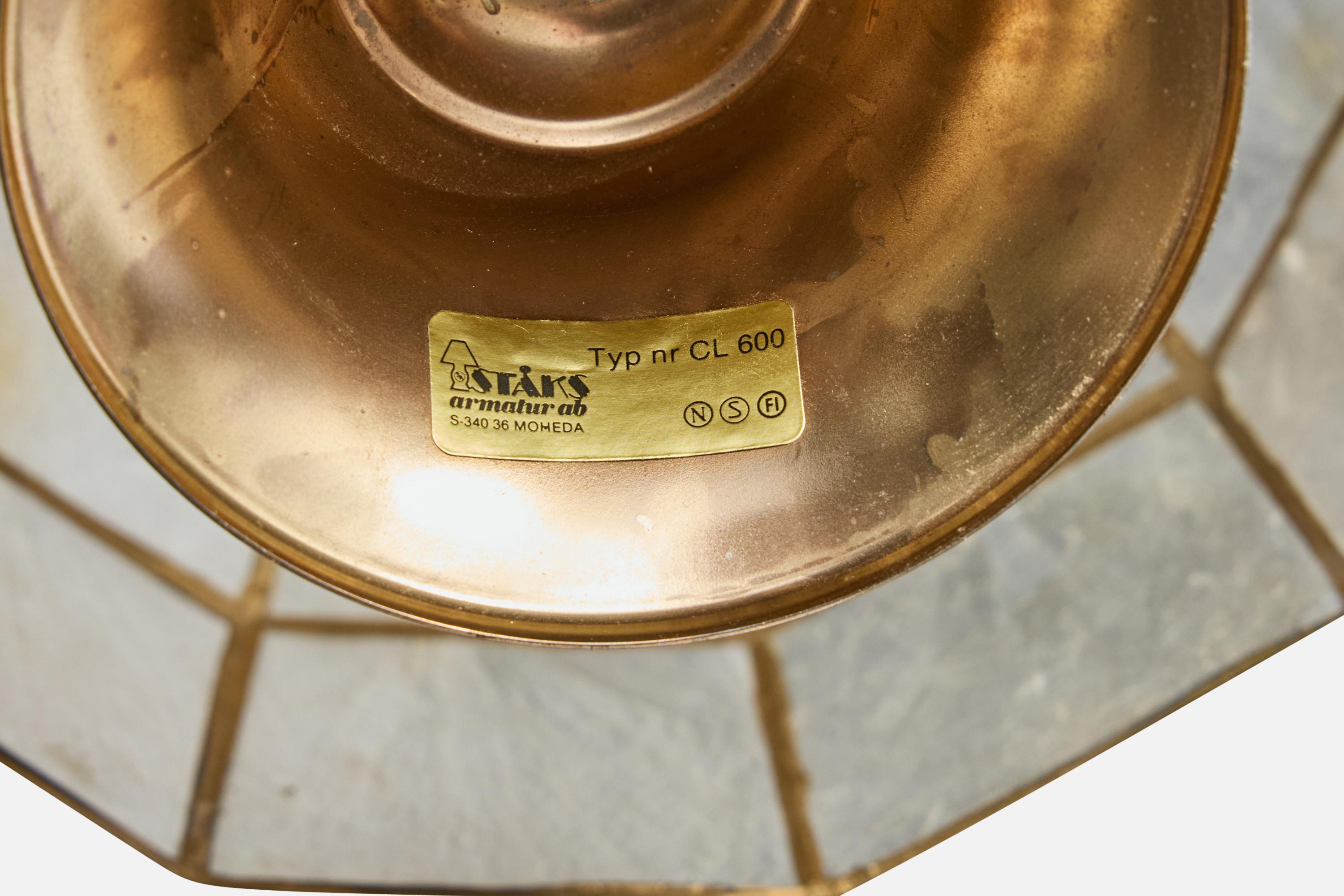 Ståks Armatur, lampes à suspension, laiton, acrylique, Suède, années 1970 en vente 2