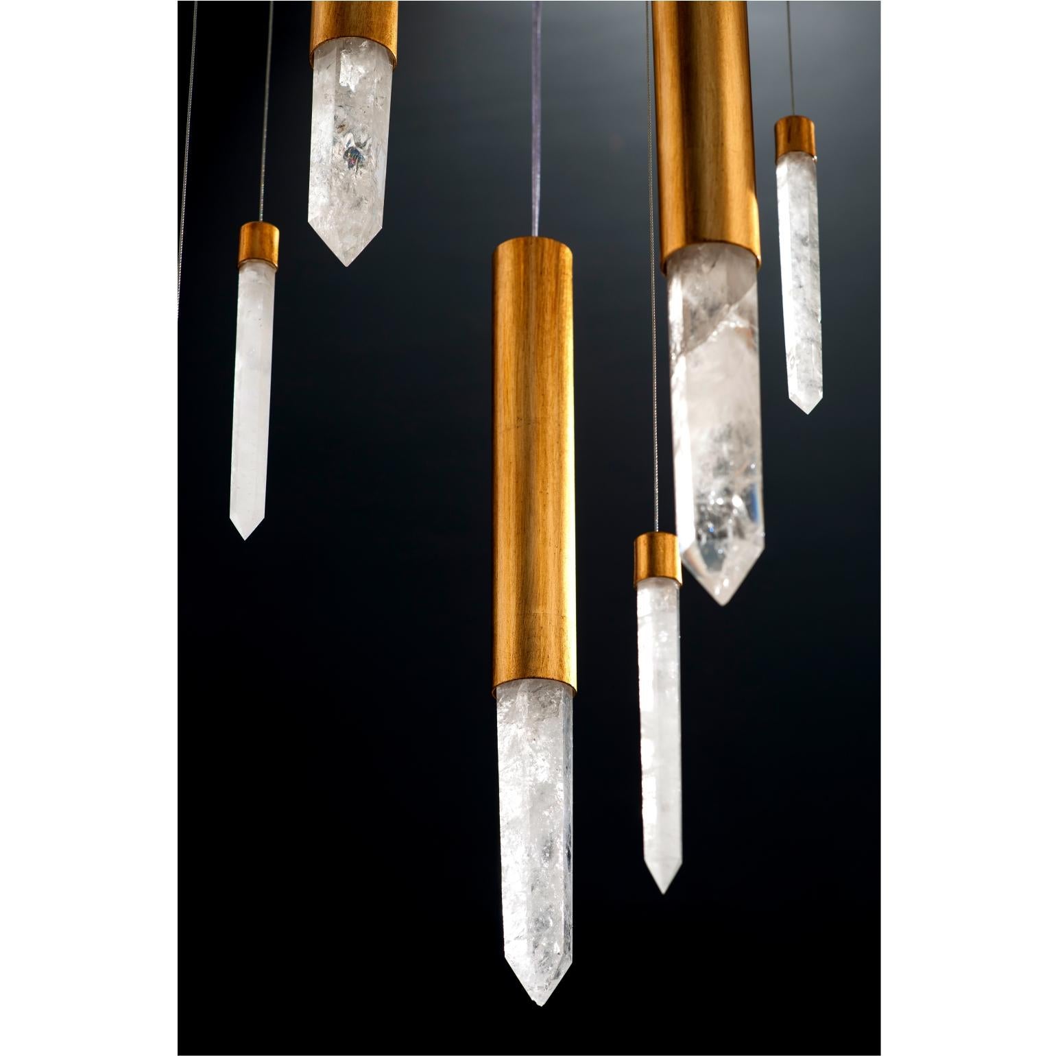 Quartz Chandelier Lamp by Aver  In New Condition For Sale In Geneve, CH