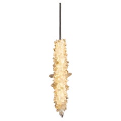 Icicle-Shaped Natural Uncut Crystal Pendant Light 45 by Christopher Boots