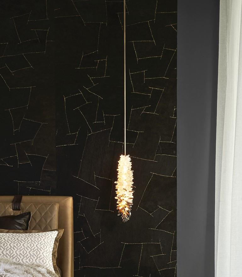 Lampe à suspension en cristal naturel non taillé en forme de glaçon 90 de Christopher Boots Neuf - En vente à Geneve, CH