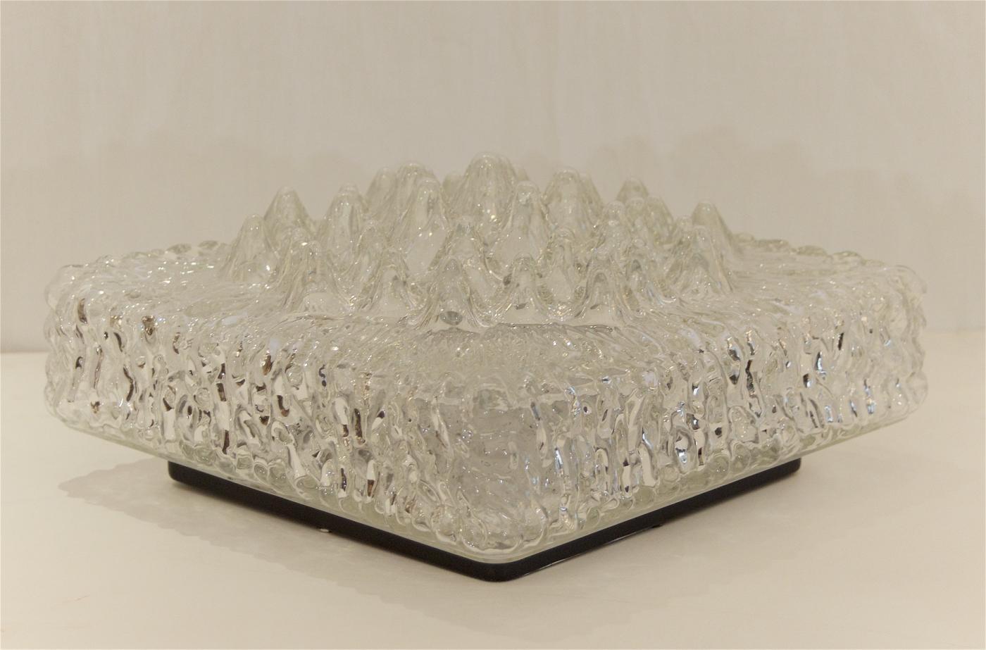 Mid-Century Modern Stalactite-Form Glass Flushmount