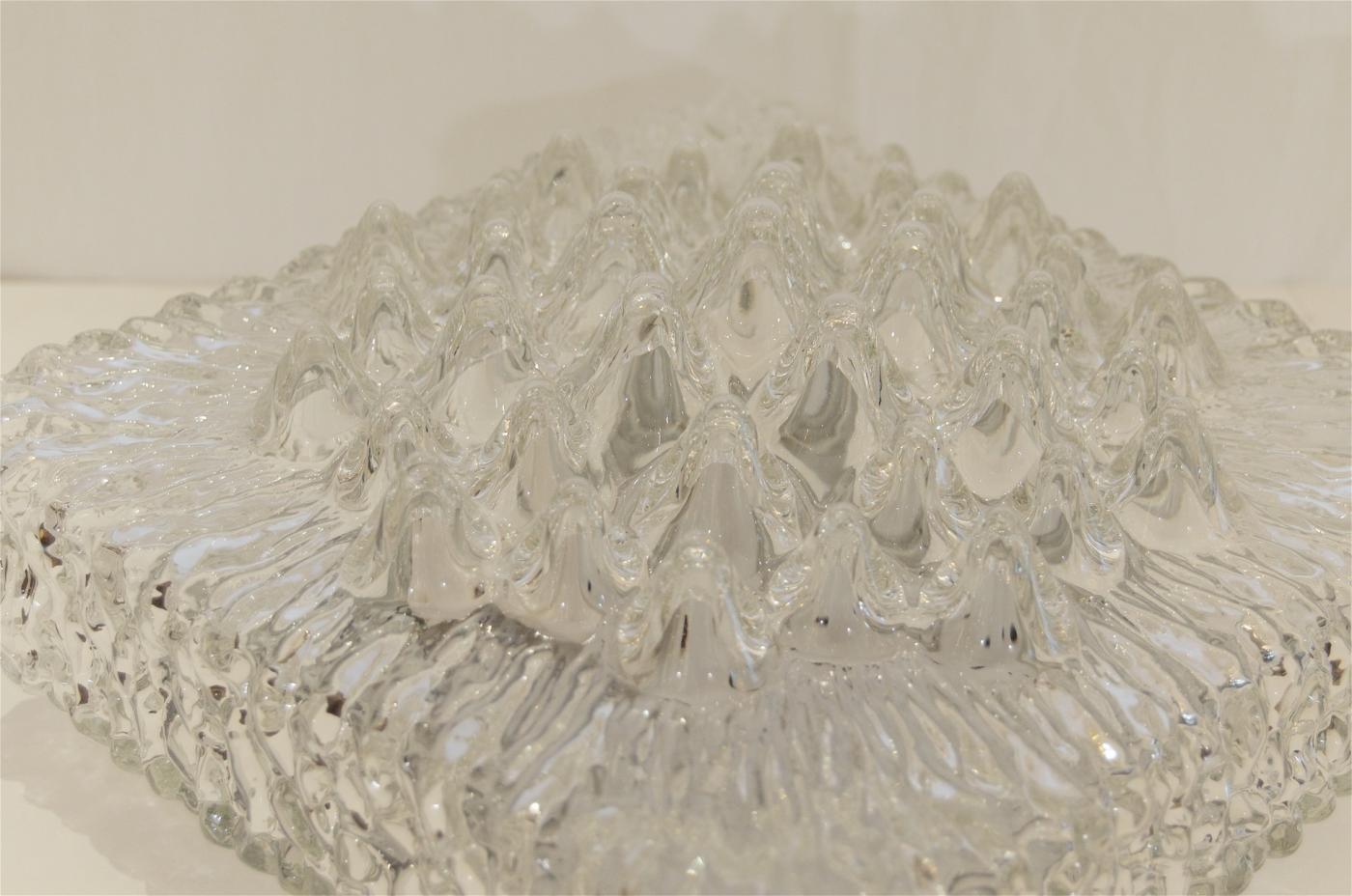 Stalactite-Form Glass Flushmount In Good Condition In Stamford, CT
