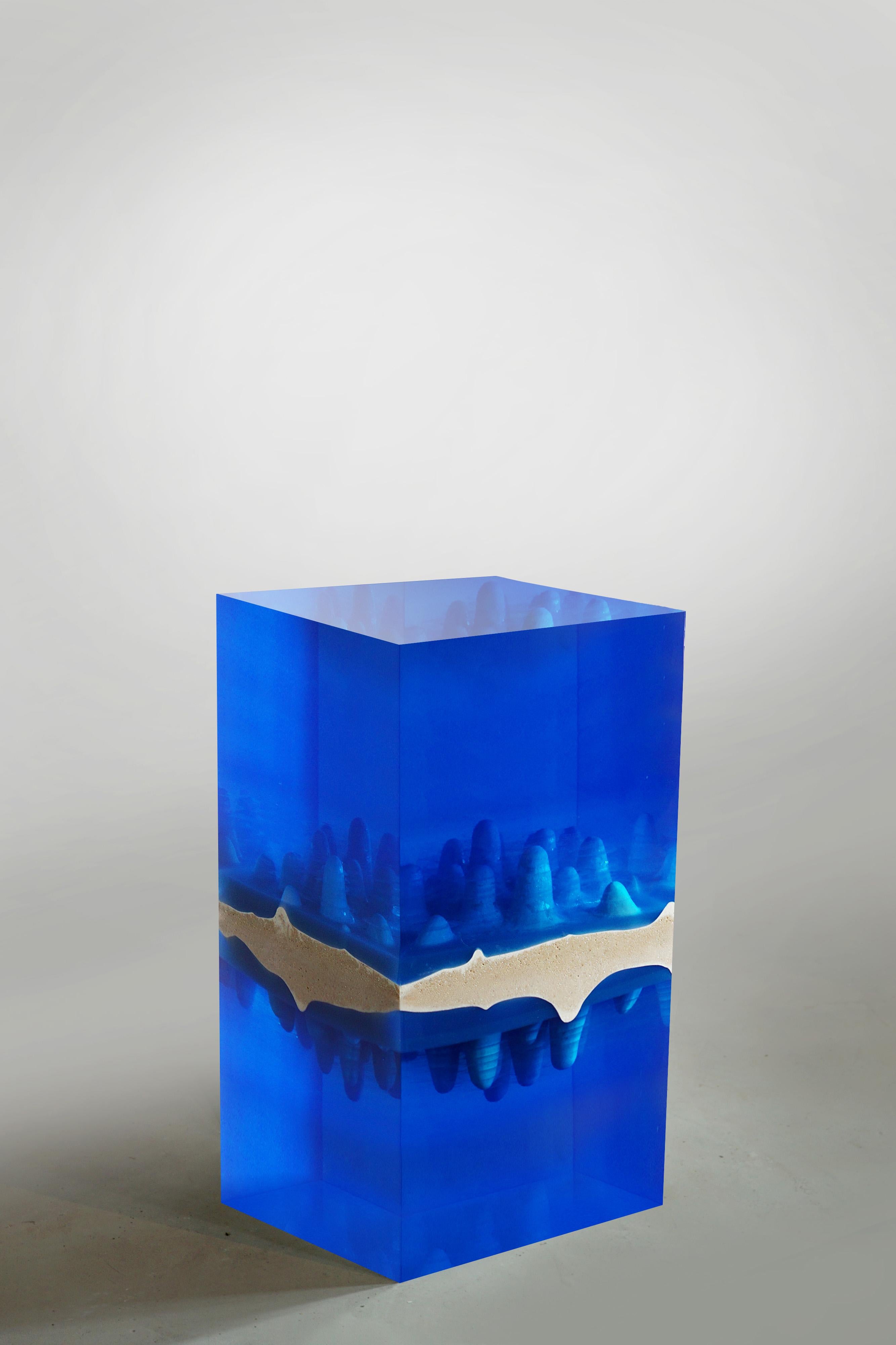 Modern Resin Marble Contemporary Sculpture Art Side Table by Eduard Locota  For Sale