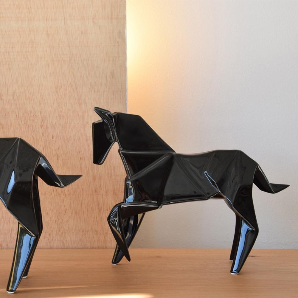 Spanish Stallion Black Set of 2 Sculpture For Sale