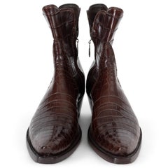 STALLION marrone scuro ZORRO CROCODILE WESTERN Stivaletti Scarpe 39