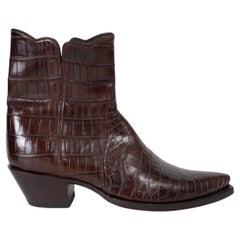 STALLION marrone scuro ZORRO CROCODILE WESTERN Stivaletti Scarpe 39