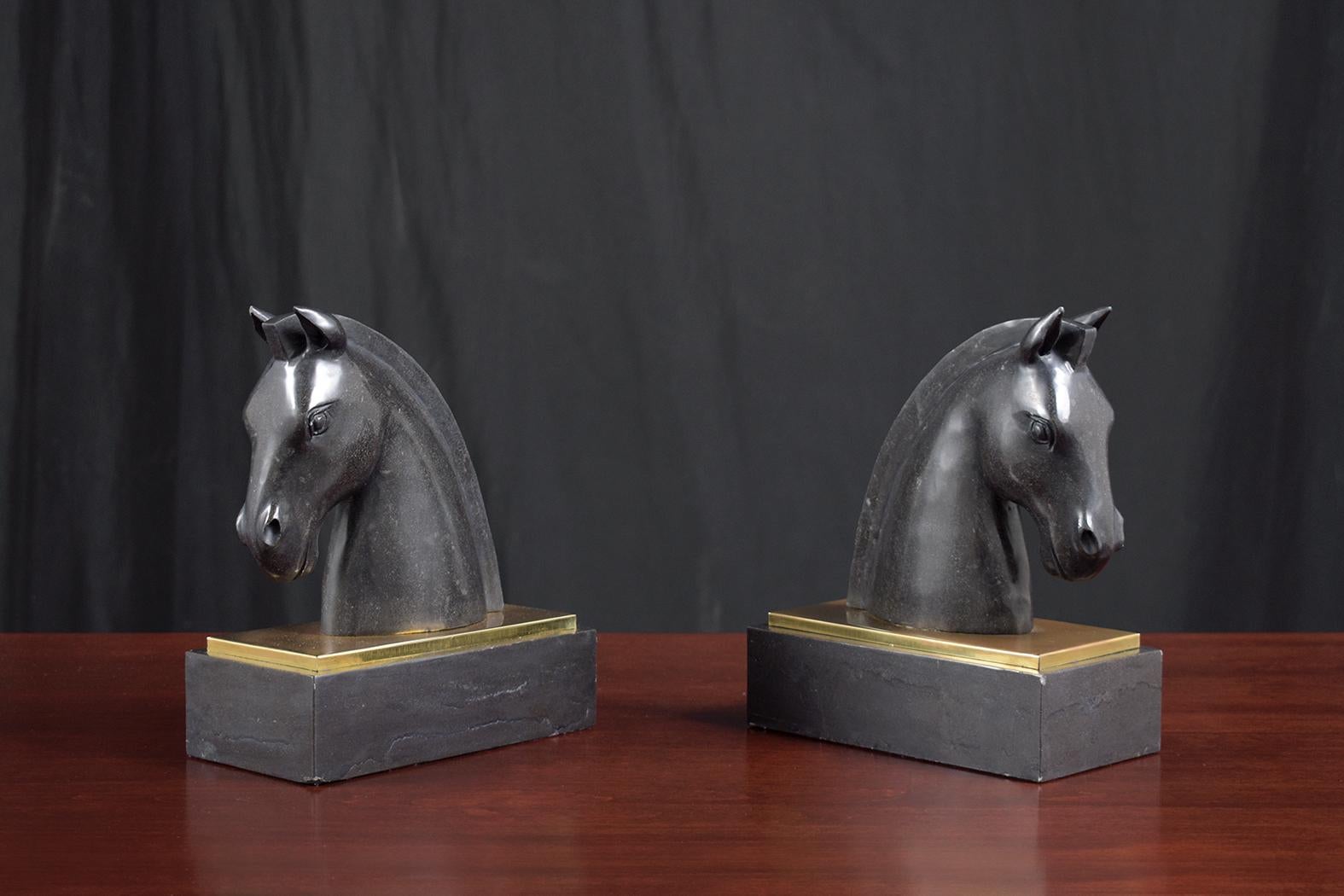 Explore the elegance and timeless design of our extraordinary pair of vintage circa 1950s stone bookends. These unique bookends are meticulously crafted from the finest marble, ensuring their great condition and long-lasting beauty.

At the focal