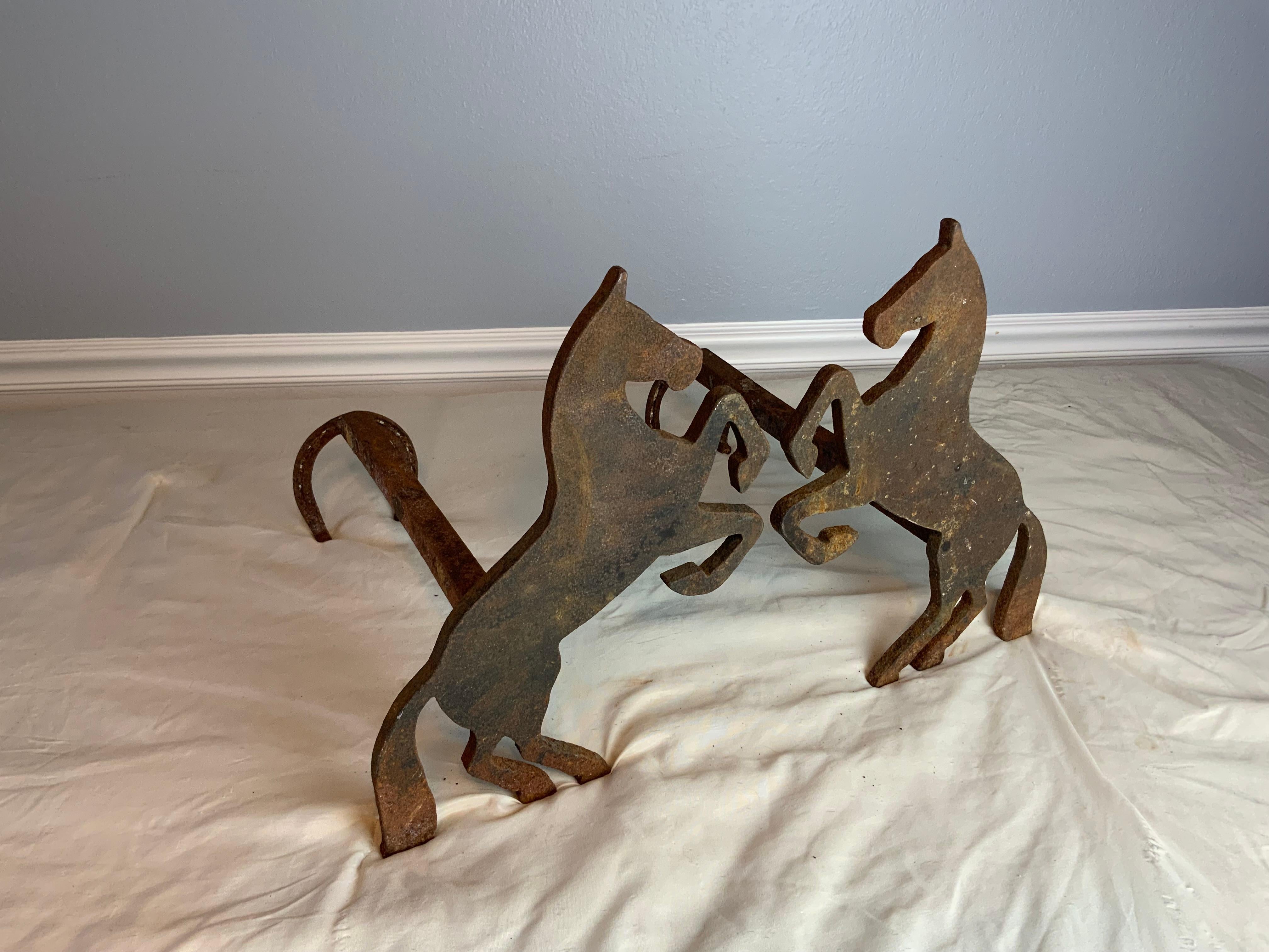 Fer à cheval Andirons Bon état - En vente à Bradenton, FL