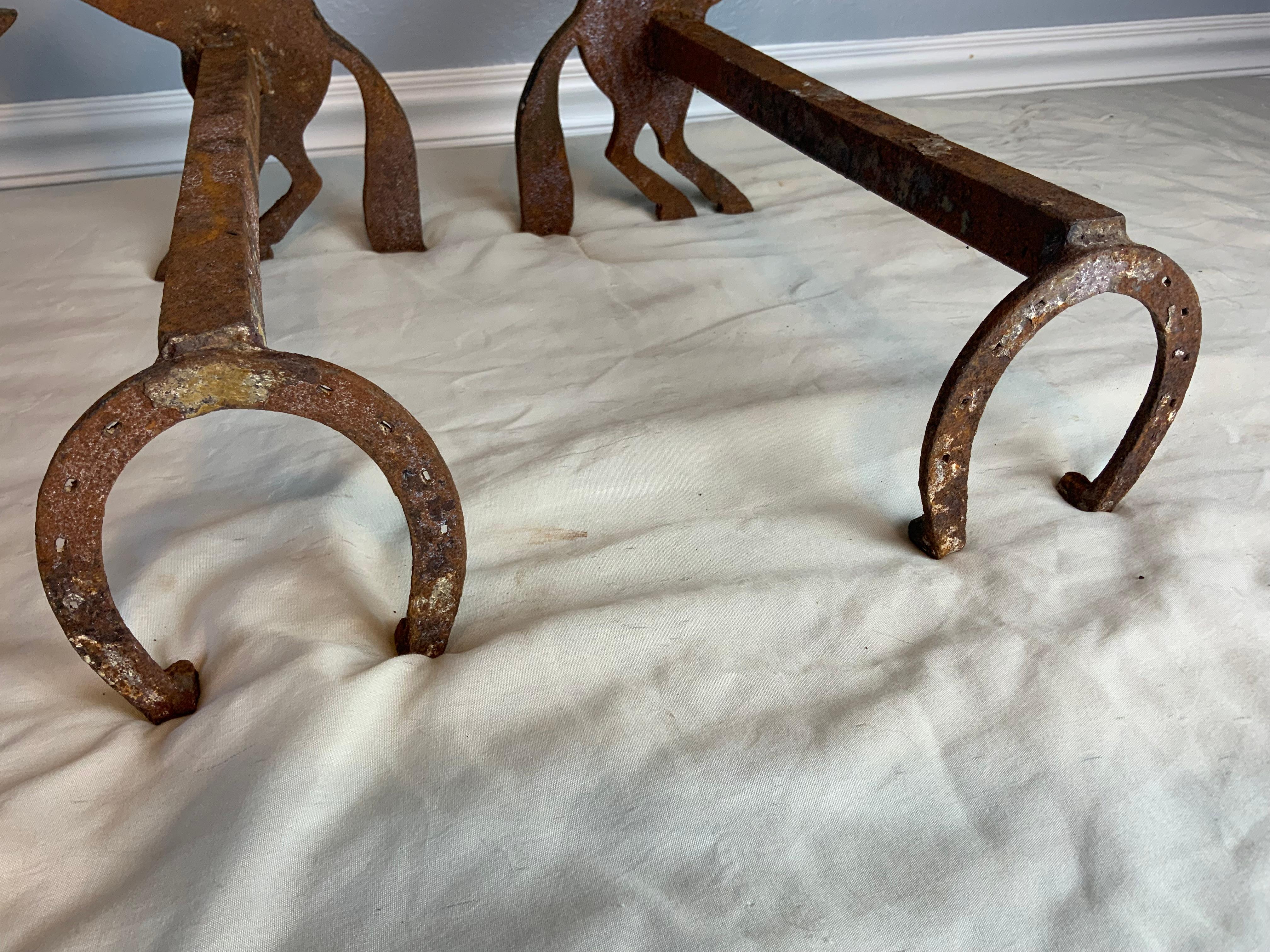 Fer à cheval Andirons en vente 1