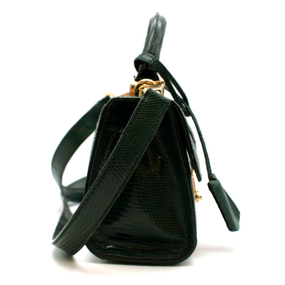 Stalvey Lizard Smaragdgrün Top Handle 2.0 Mini Tasche (Grün)