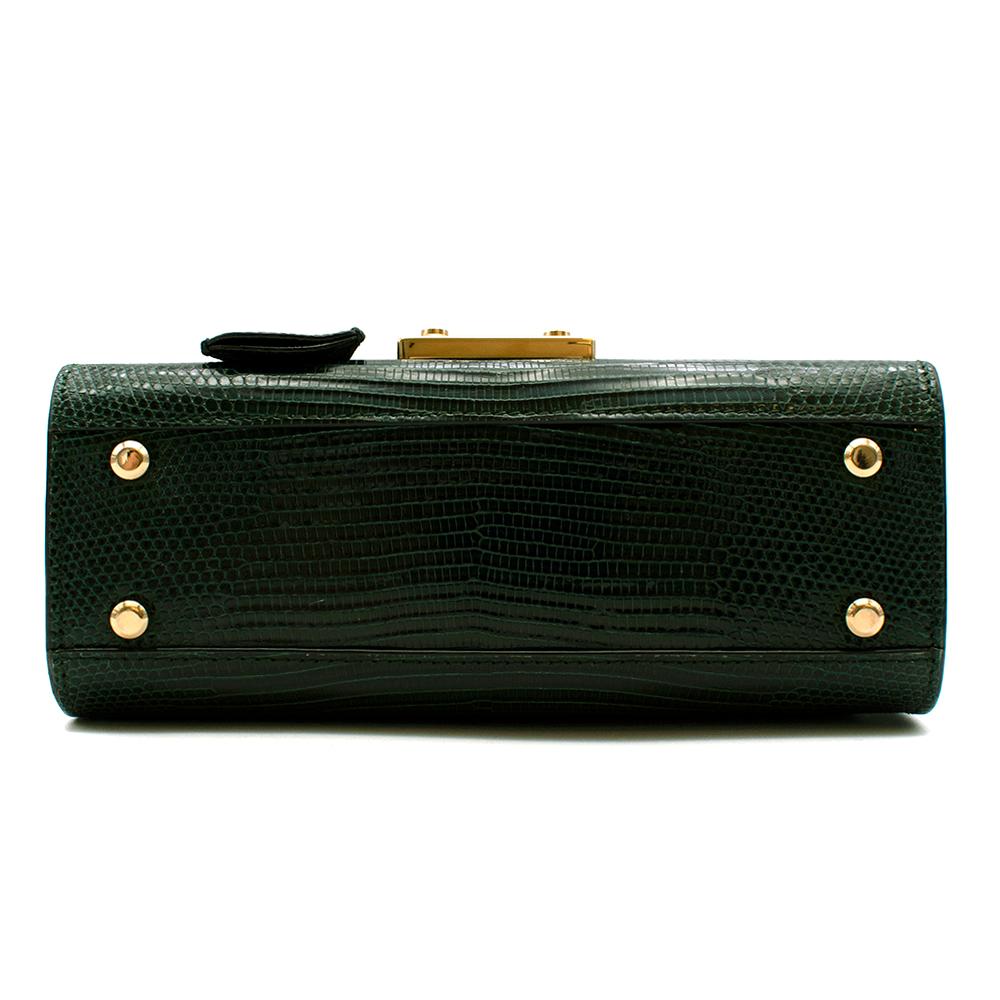 Stalvey Lizard Smaragdgrün Top Handle 2.0 Mini Tasche für Damen oder Herren