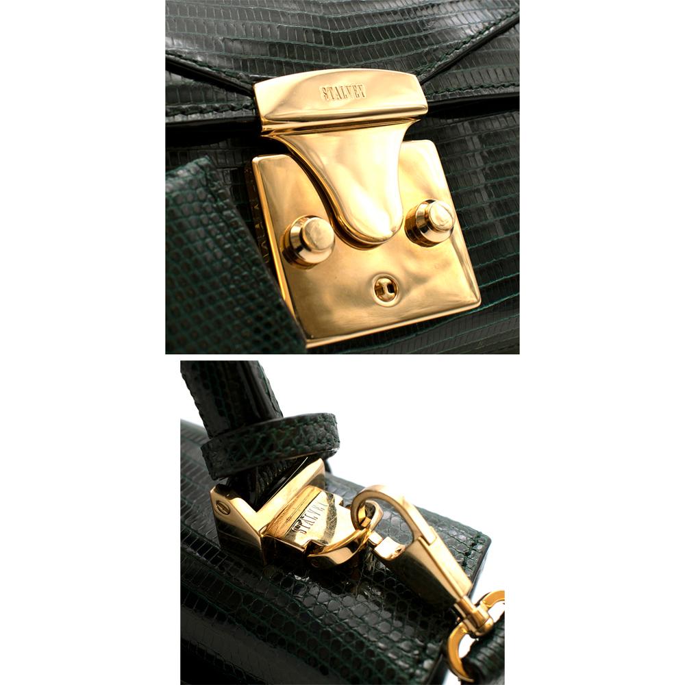 Stalvey Lizard Smaragdgrün Top Handle 2.0 Mini Tasche 2