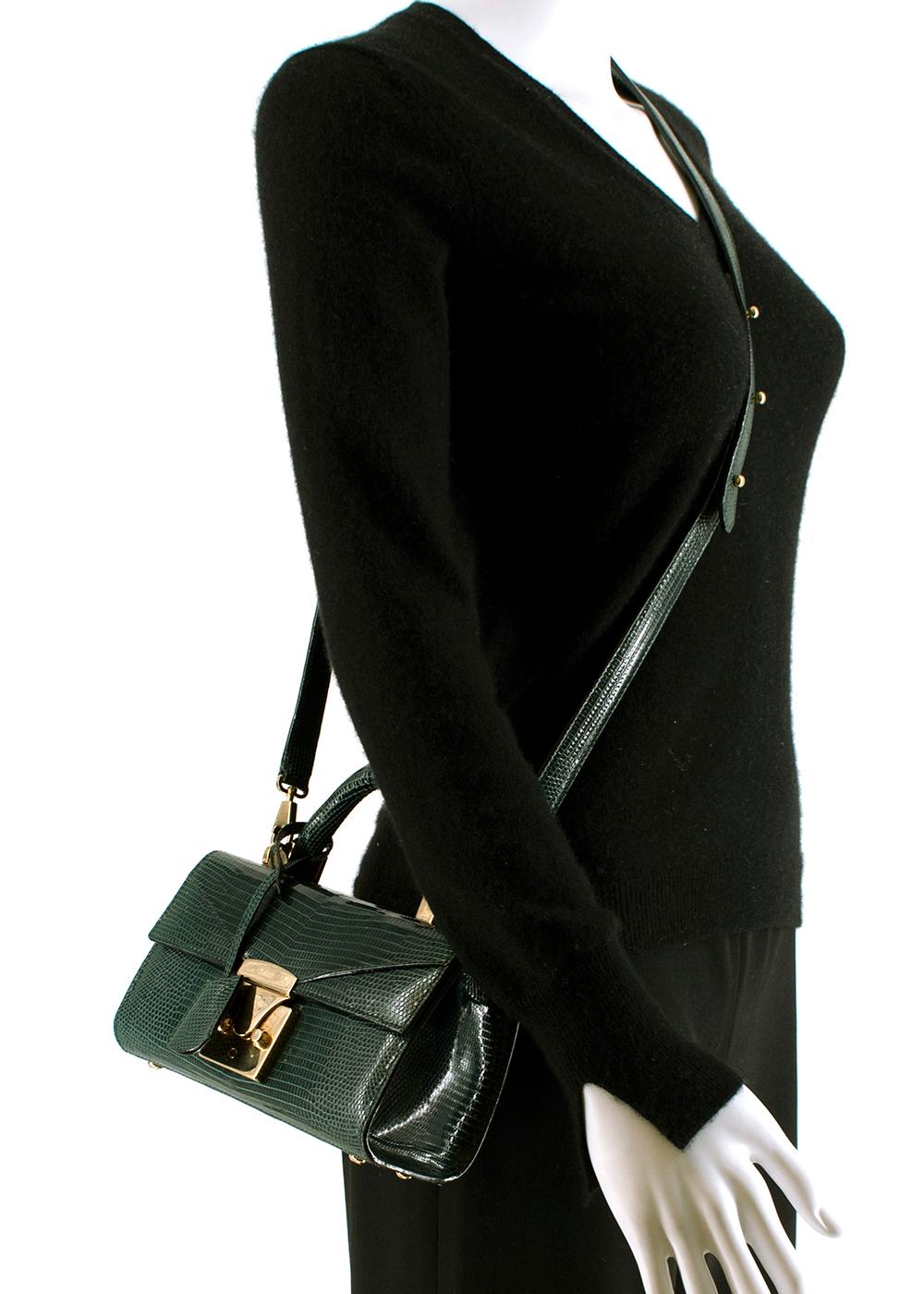 Stalvey Lizard Smaragdgrün Top Handle 2.0 Mini Tasche 4