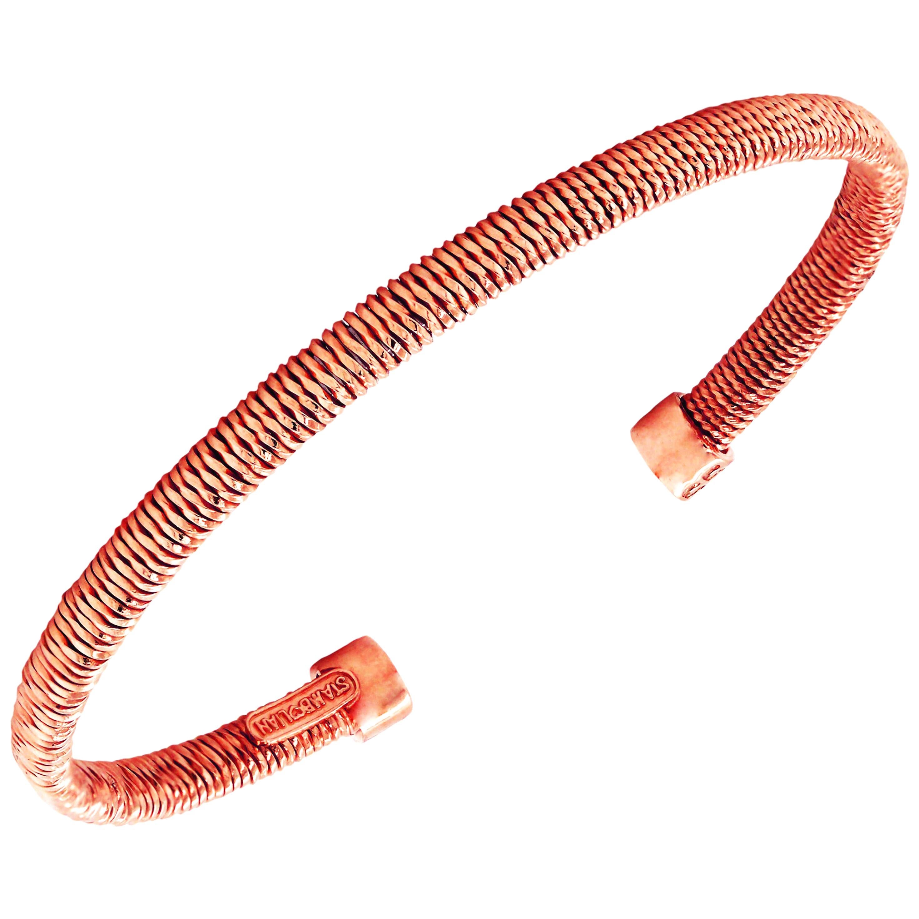 Stambolian 18 Karat Rose Gold Thin Bangle Bracelet