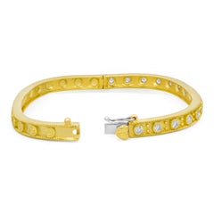 Stambolian 18K Gold Diamonds Square Bangle Bracelet