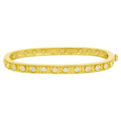 Stambolian 18K Gold Diamonds Square Bangle Bracelet