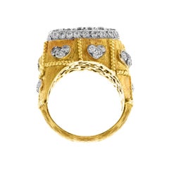 Stambolian 18K Two Tone Gold and Diamond Ring with Hearts