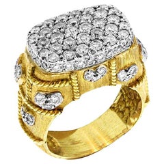 Stambolian 18K Two Tone Gold and Diamond Ring with Hearts