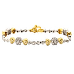 Stambolian 18K Two Tone Yellow White Gold Diamond Tennis Bracelet