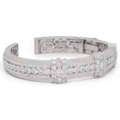 Stambolian 18K White Gold and Diamond Bangle Bracelet
